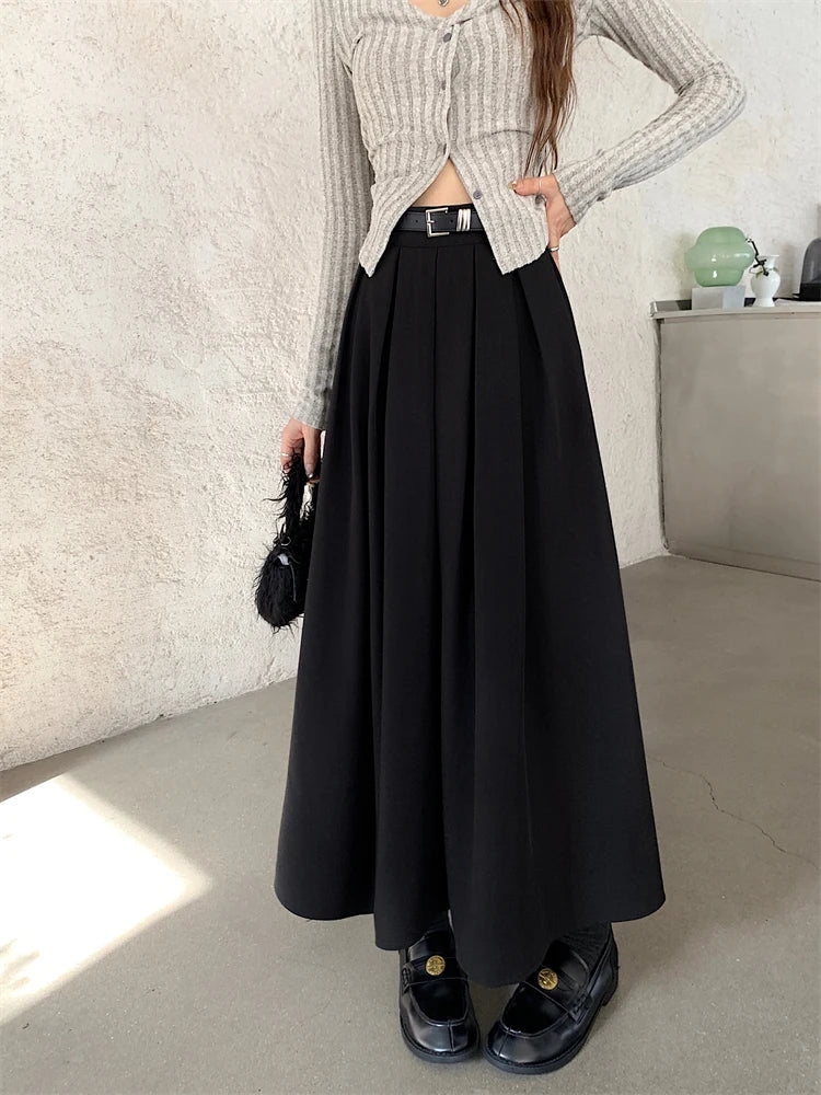 Versatile Mid-length Pleated Skirt for Women