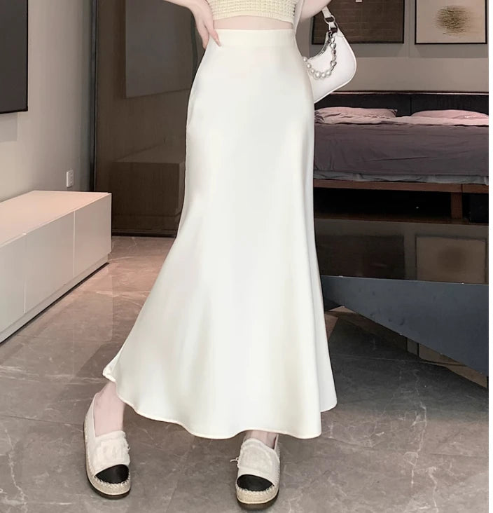 Summer Satin Long Skirt for Women