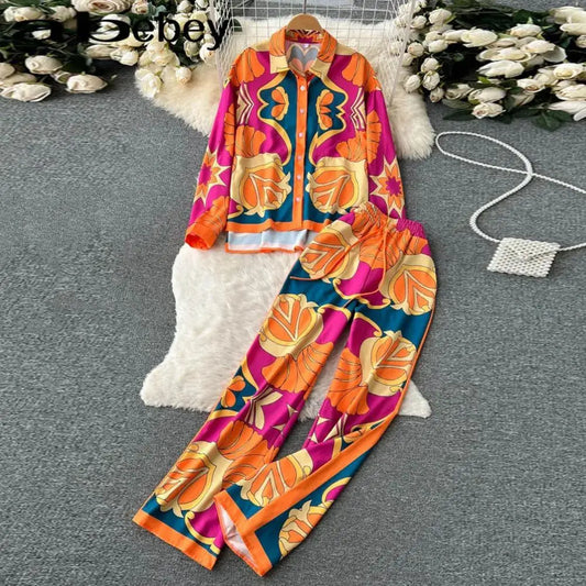 Vibrant Ethnic Shirt Pants Suit for Women