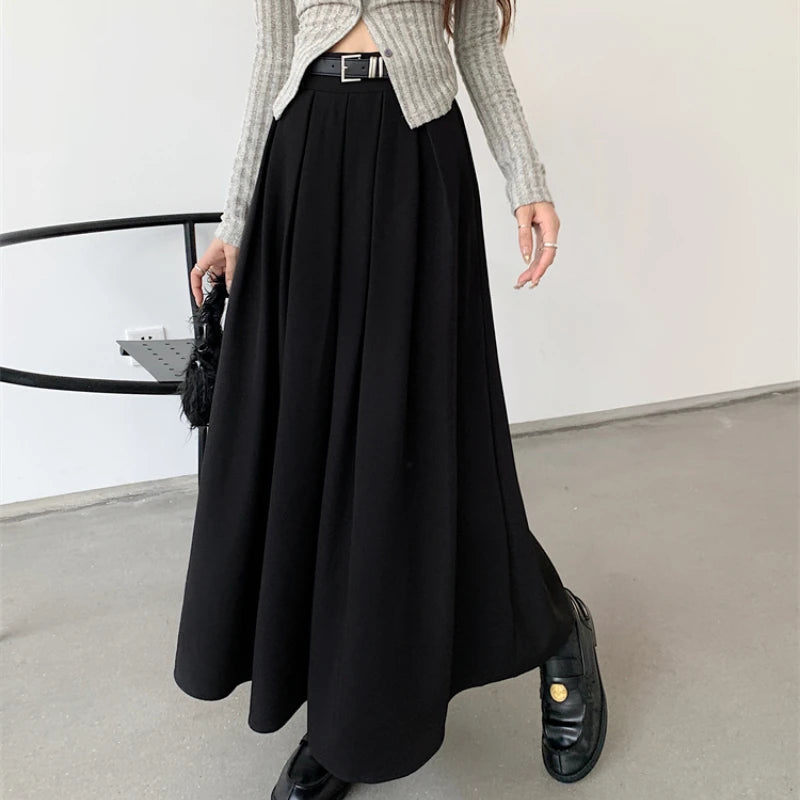 Versatile Mid-length Pleated Skirt for Women