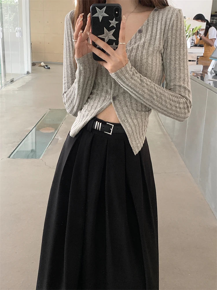 Versatile Mid-length Pleated Skirt for Women