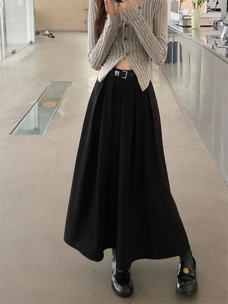 Versatile Mid-length Pleated Skirt for Women