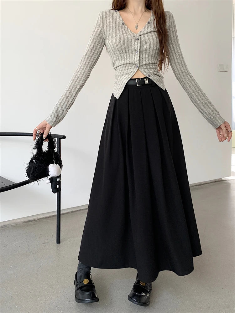 Versatile Mid-length Pleated Skirt for Women