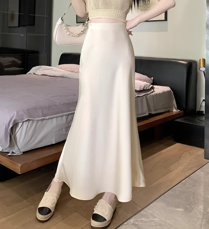 Summer Satin Long Skirt for Women