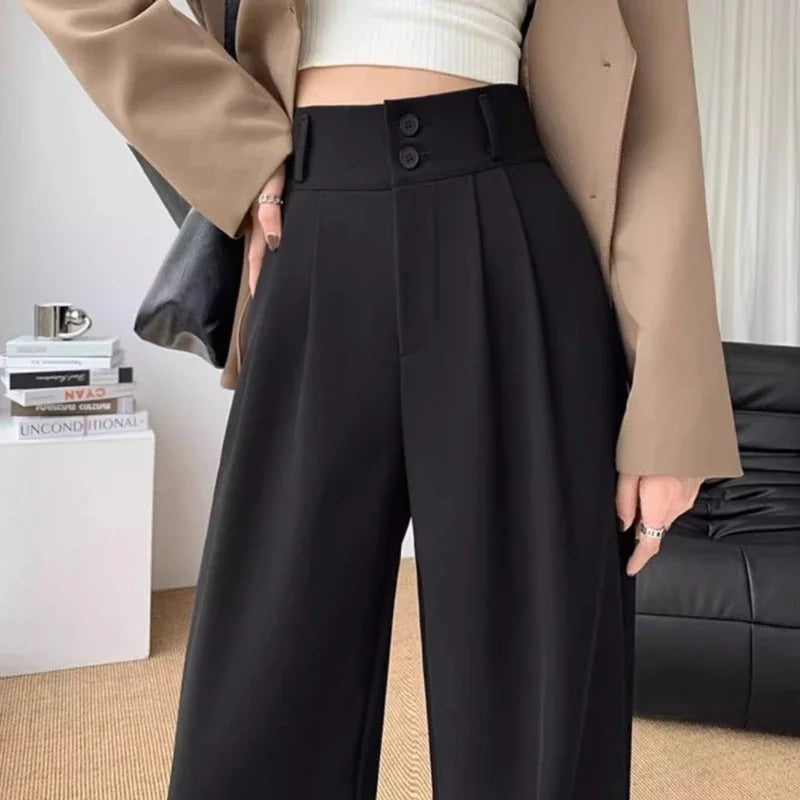 Elegant Wide Leg Pants for Women Korean Style High Waist