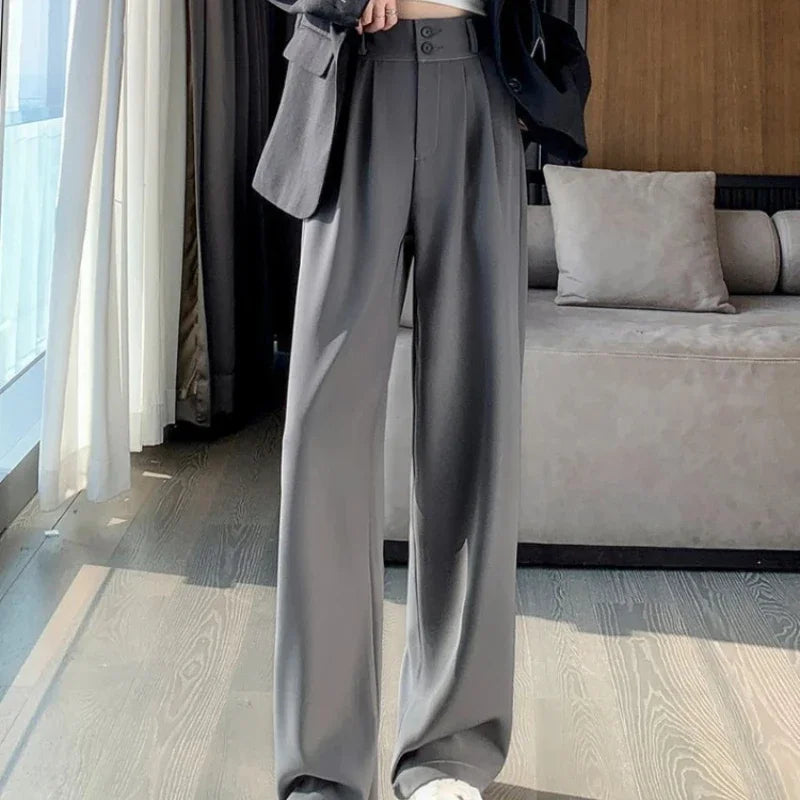 Elegant Wide Leg Pants for Women Korean Style High Waist