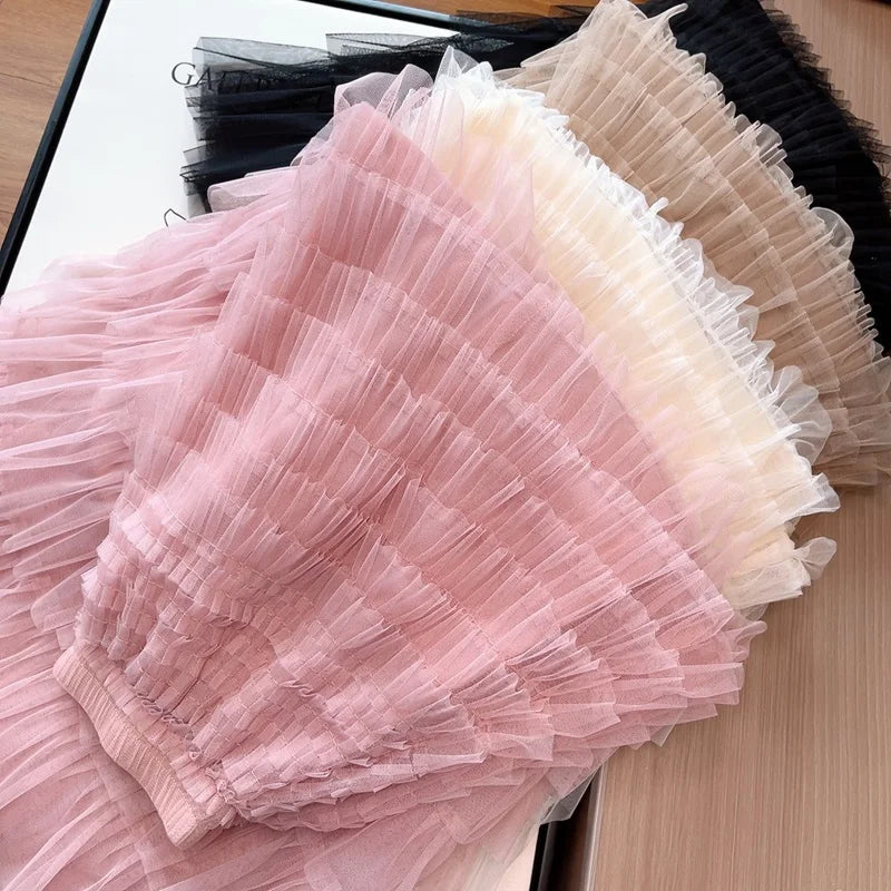 Mid Long Tulle Skirt for Women