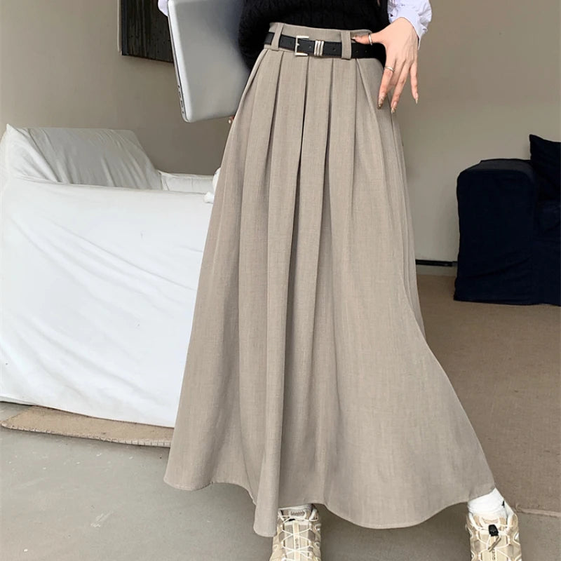 Versatile Mid-length Pleated Skirt for Women