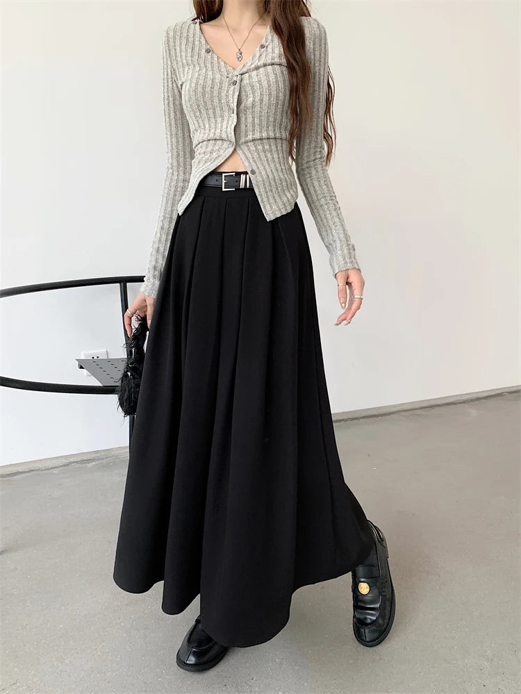 Versatile Mid-length Pleated Skirt for Women