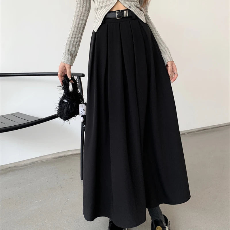 Versatile Mid-length Pleated Skirt for Women