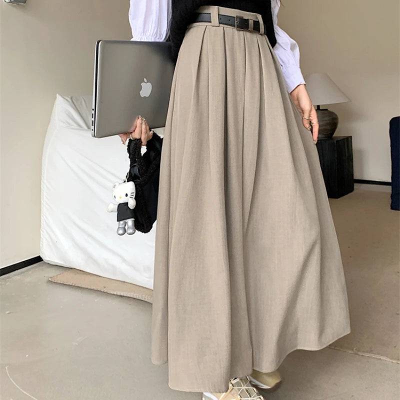 Versatile Mid-length Pleated Skirt for Women