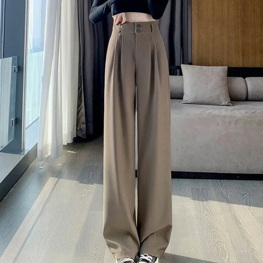 Elegant Wide Leg Pants for Women Korean Style High Waist