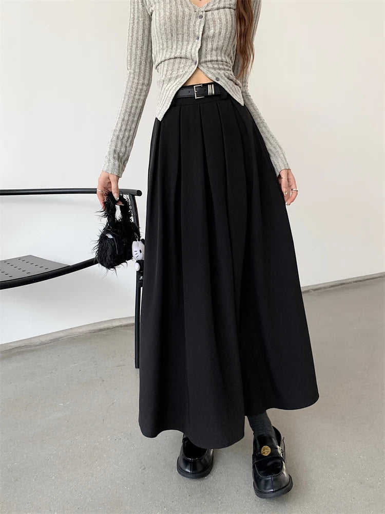 Versatile Mid-length Pleated Skirt for Women