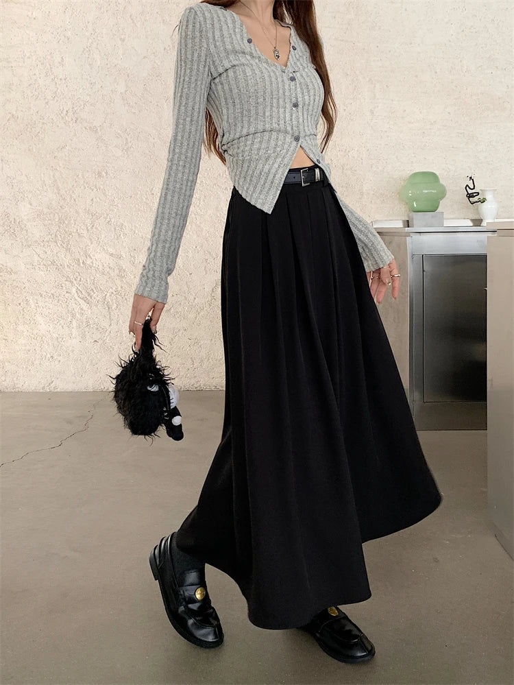 Versatile Mid-length Pleated Skirt for Women