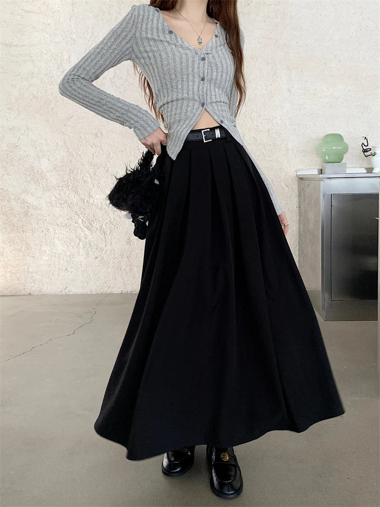 Versatile Mid-length Pleated Skirt for Women