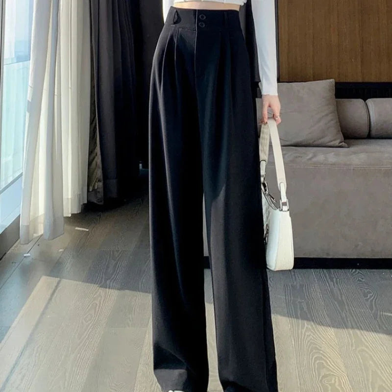 Elegant Wide Leg Pants for Women Korean Style High Waist